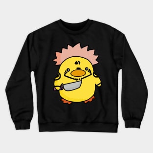 Sukuna Cursed Duck with knife! Crewneck Sweatshirt